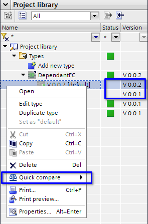 CompareTypeVersions